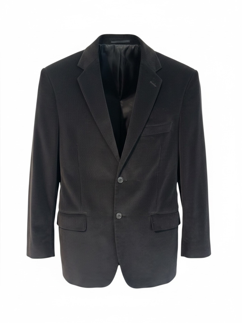 Adolfo Men’s Black Corduroy Blazer Jacket Size 38R Classic Vintage Sport Coat